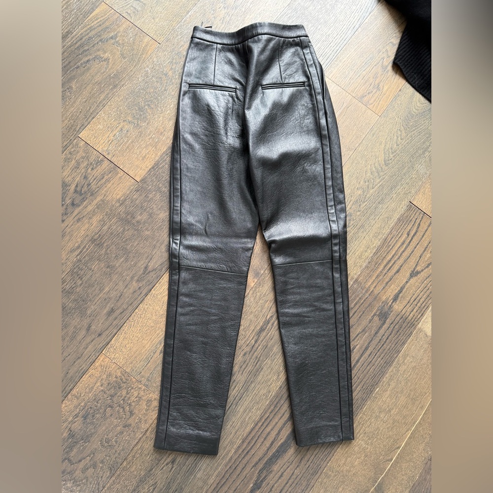 YSL Saint Laurent $3250 pleated lamb leather pants - Picture 3 of 9